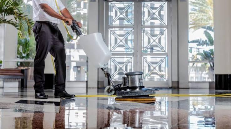 BizProClean cleaning crew working in an office in McLean, VA